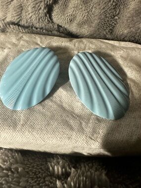 Sea Shell Shaped Blue Resin Earrings